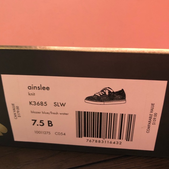 Kate Spade sneakers, size 7.5. Blue and white. - Picture 3 of 8